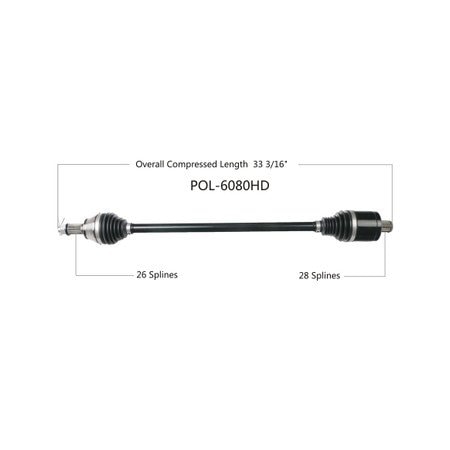 Wide Open Heavy Duty CV Axle for POL HD REAR L/R RZR XP/XP4 TURBO 18-19 POL-6080HD